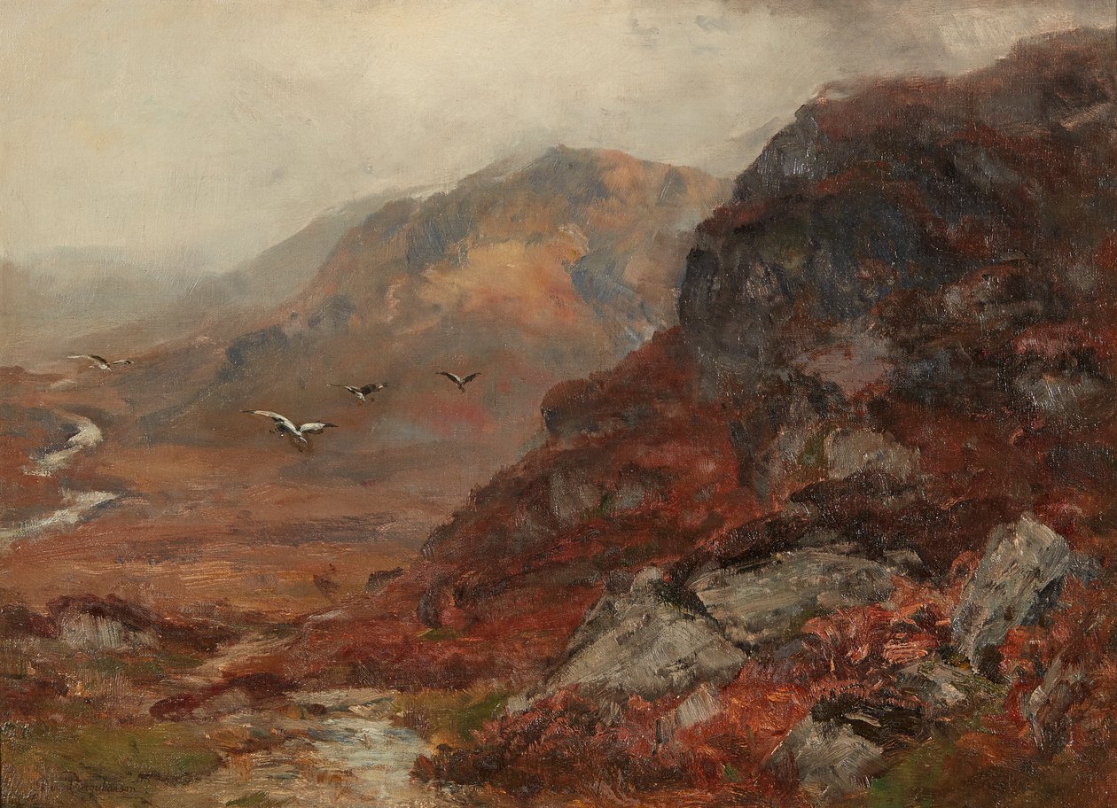 Highland Hills (óleo sobre tela) de David Farquharson