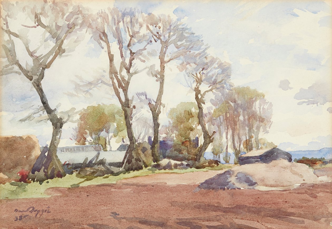 Árvores de Inverno (aguarela) de David Foggie