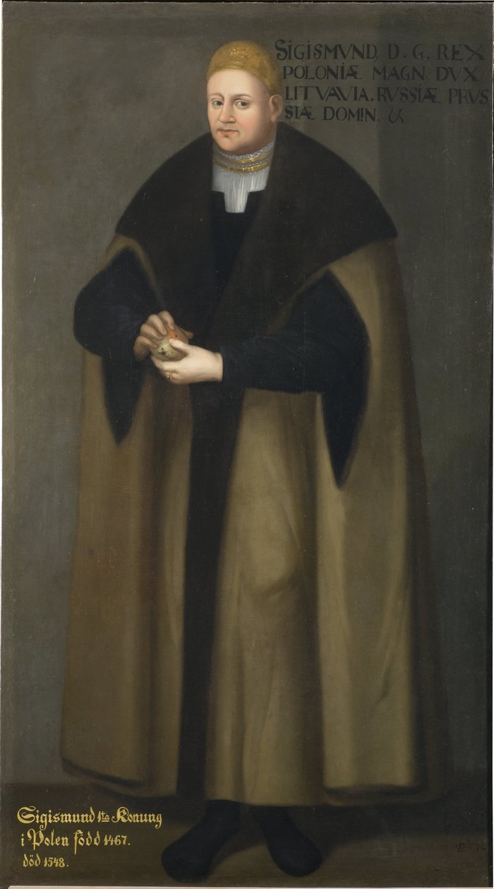 Sigismundo I, o Velho, Rei da Polônia e Grão-Duque da Lituânia - Retrato de Sigismundo I da Polônia (1467-1548), de Frumerie, David (1641-1677). óleo sobre tela de David Frumerie
