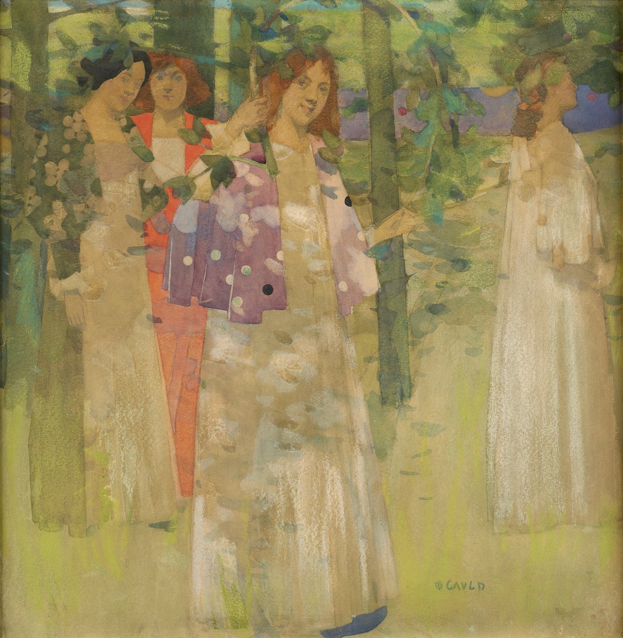 A procissão de St Agnes (wc no papel) de David Gauld