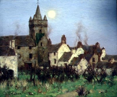 O Tolbooth, Kircudbright, c.1900 (óleo sobre tela) de David Gauld