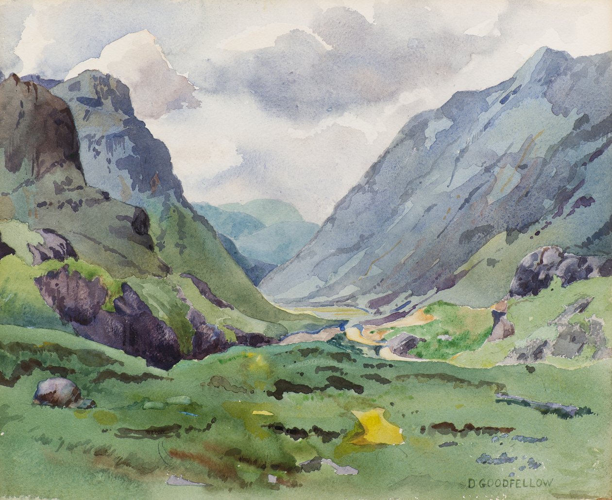 Glencoe, século XX (aguarela) de David Goodfellow