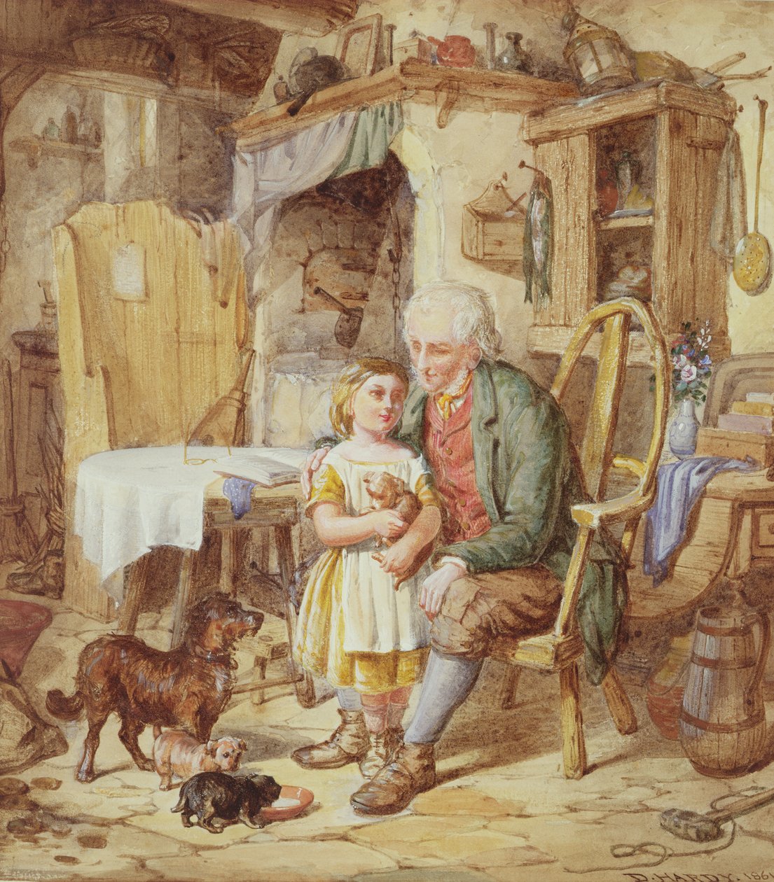 Os novos filhotes, 1861 de David Hardy