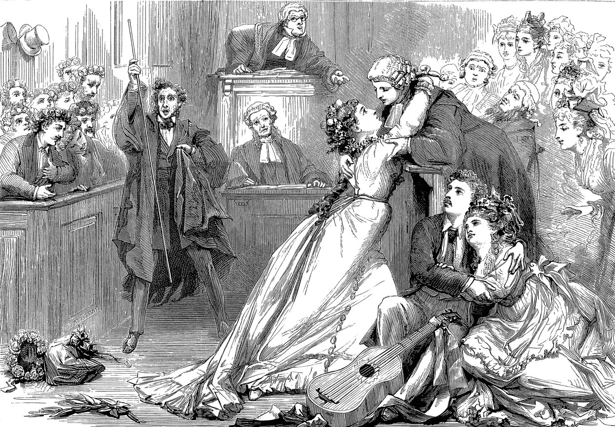Uma cena do Julgamento de Júri, 1875 de David Henry Friston