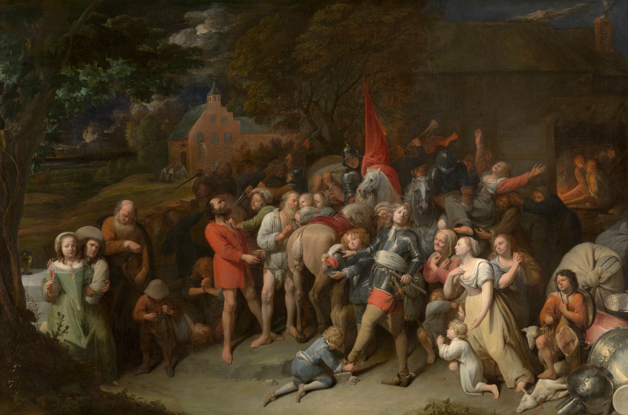 Soldados Plundering (óleo sobre tela) de David III Ryckaert