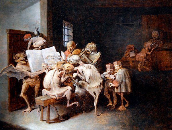 A aula de música (óleo no painel) de David III Ryckaert