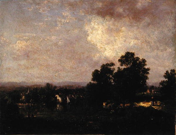 Wallkill Scenery, c.1885 (óleo a bordo) de David Johnson