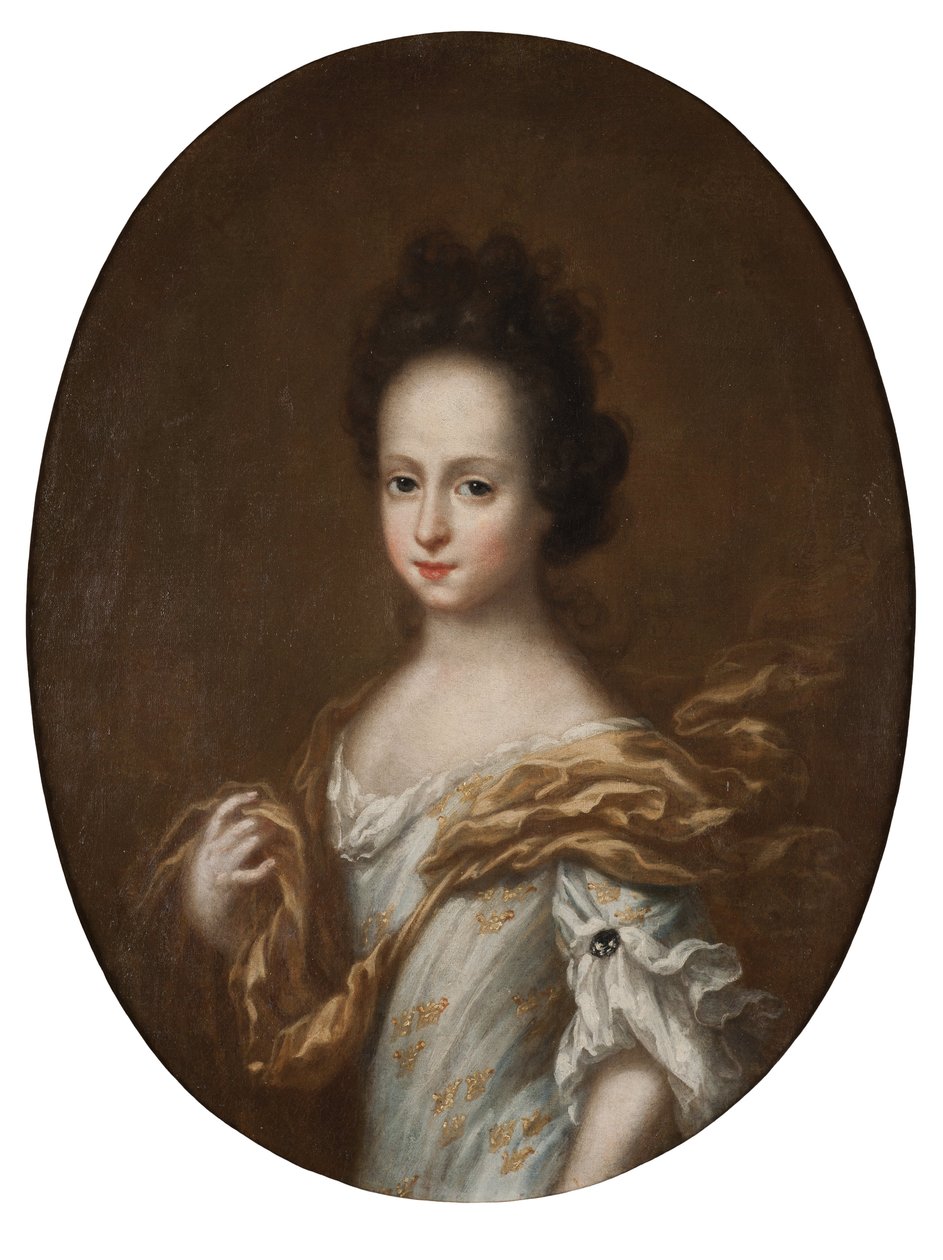 Edwige Sophie de Suede - Retrato da Duquesa Hedvig Sophia de Holstein-Gottorp (1681-1708), Rainha da Suécia, de Ehrenstrahl, David Kloecker (1629-1698). Óleo sobre tela. Dimensão: 74x57 cm. Museu Nacional de Estocolmo de David Klöcker Ehrenstrahl