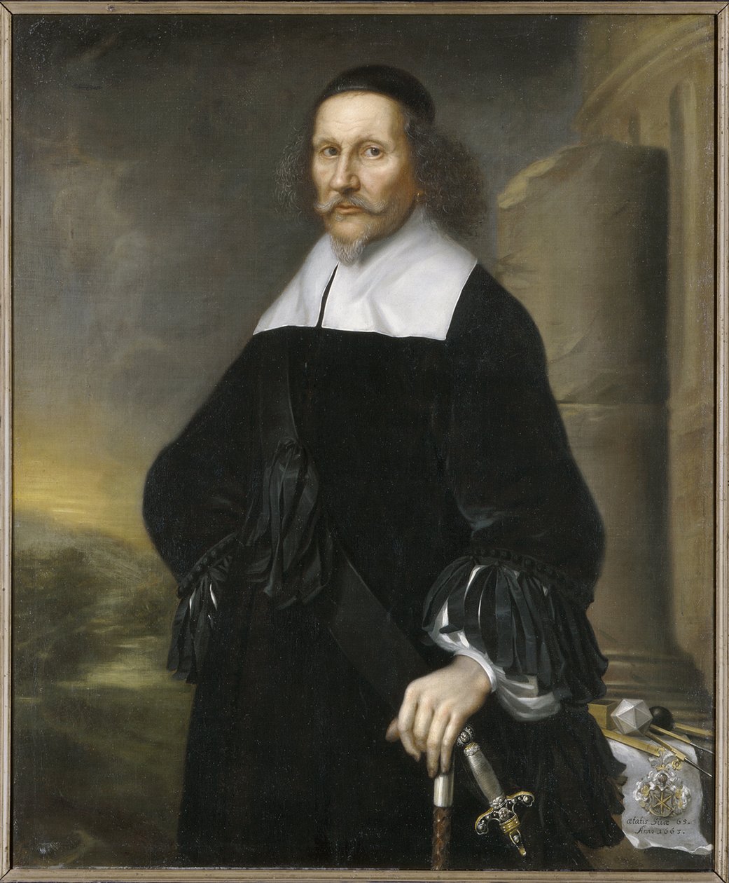 Georg Stiernhielm, poete et linguiste suedois - Retrato de Georg Stiernhielm (1598-1672), de Ehrenstrahl, David Kloecker (1629-1698). Óleo sobre tela de David Klöcker Ehrenstrahl