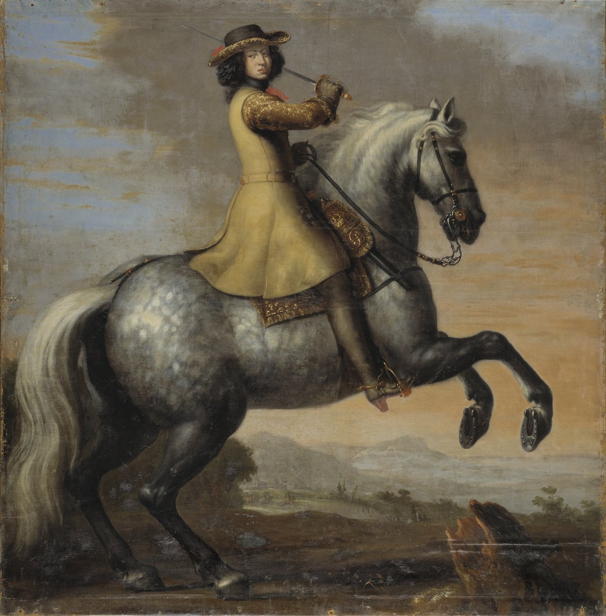 Carlos XI, rei da Suécia, a cavalo, 1672 de David Klöcker Ehrenstrahl