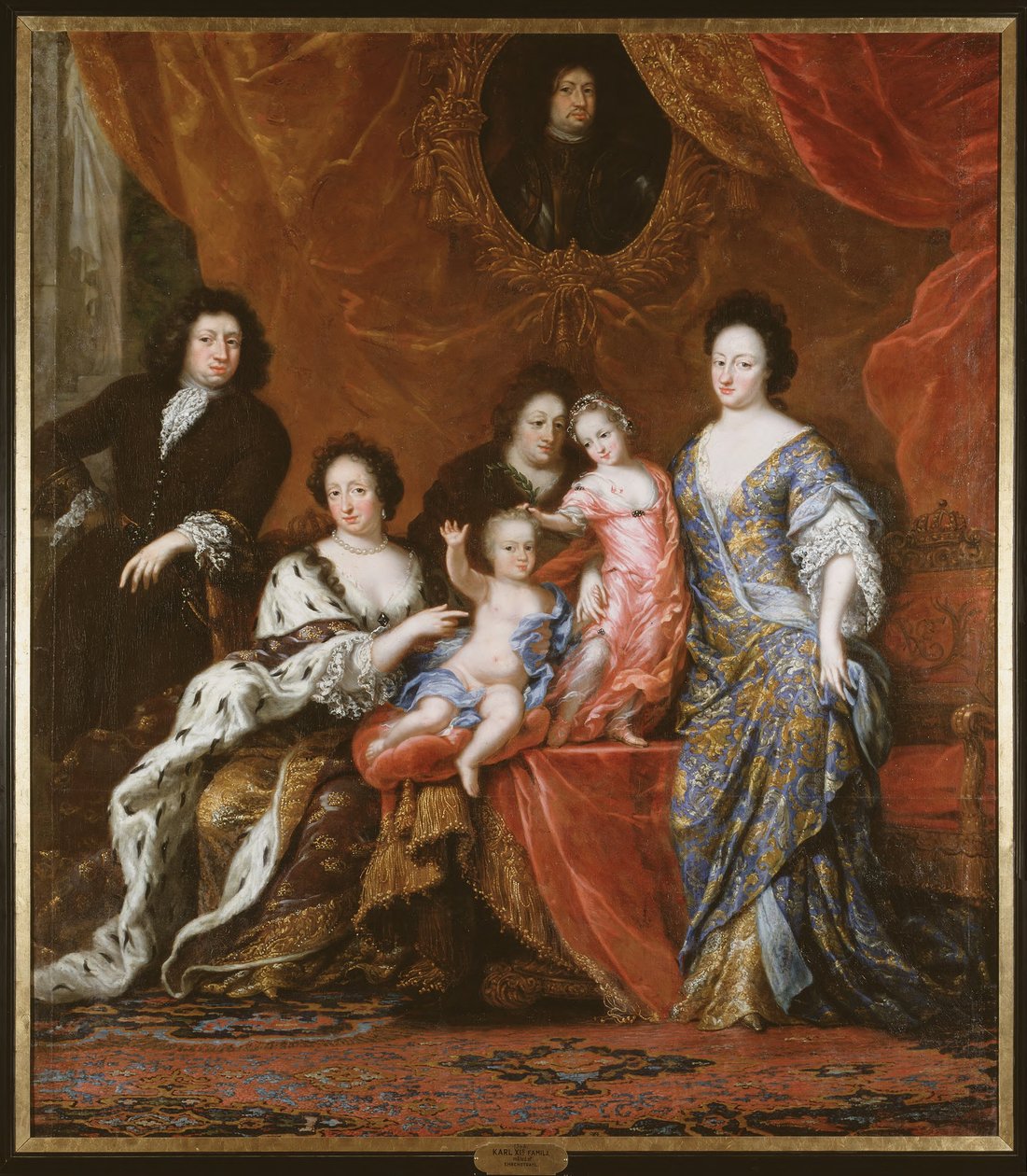 Hedvige Leonor (1636-1715), princesa de Holstein-Gottorp, rainha da Suécia, com a sua família, 1683 de David Klöcker Ehrenstrahl