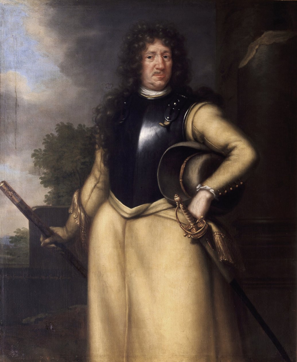 Homem de pé vestido com couraça de David Klöcker Ehrenstrahl