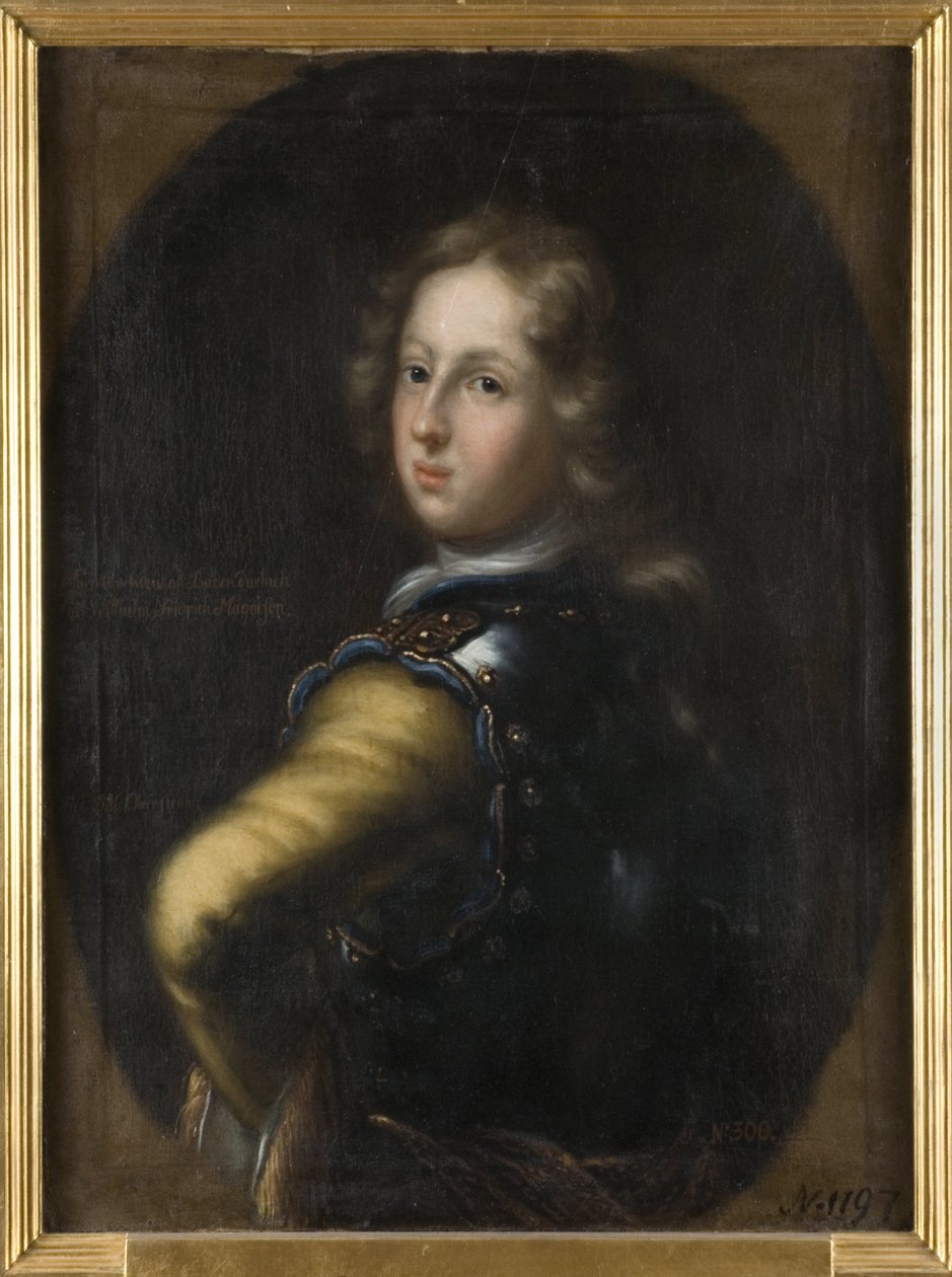 Charles III William of Baden-Durlach - Retrato do Marquês Charles III William of Baden-Durlach (1679-1738), de Ehrenstrahl, David Klocker (1629-1698). Óleo sobre tela. Tamanho: 83x67 cm. Museu Nacional de Estocolmo de David Klöcker Ehrenstrahl