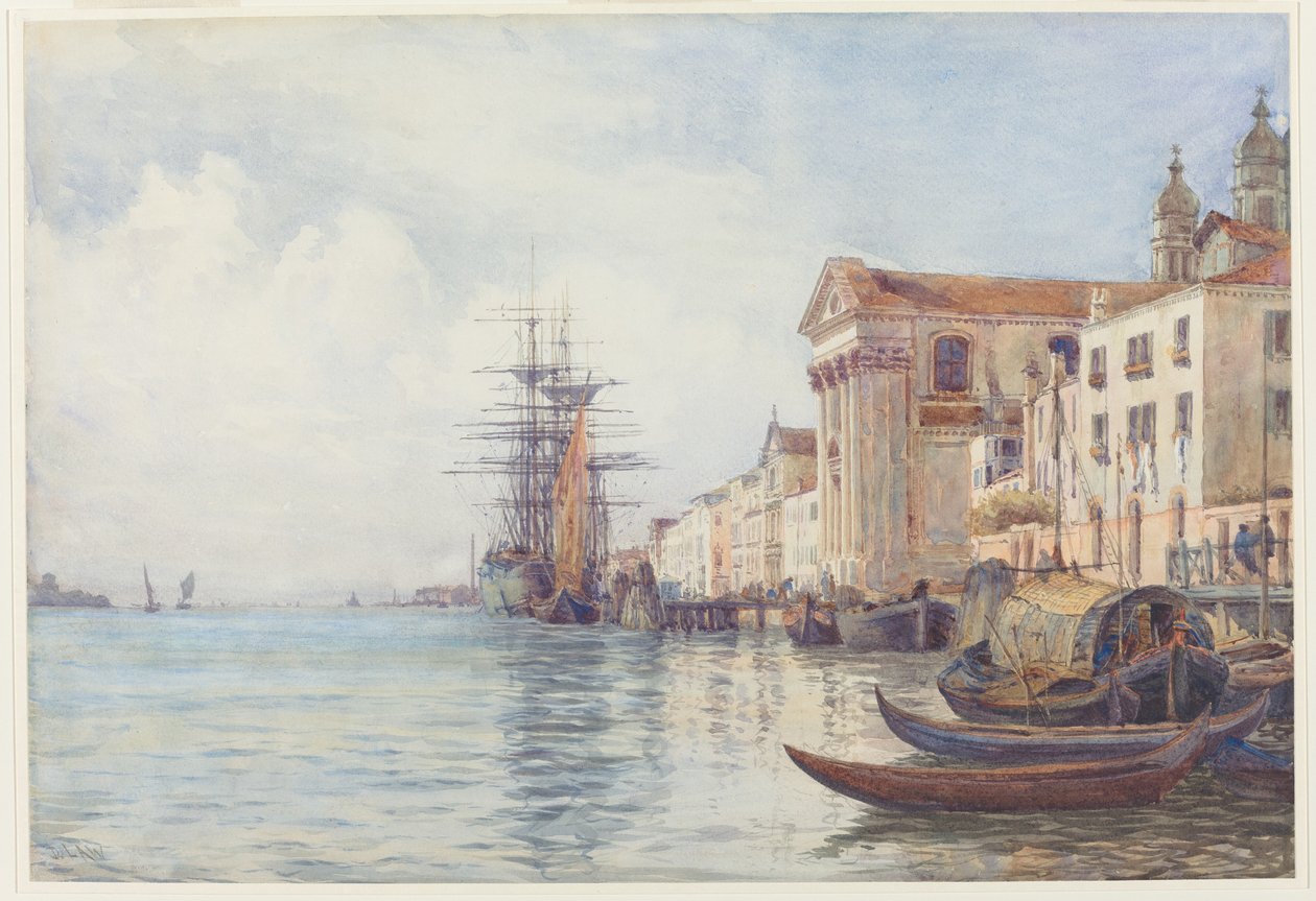 O Canal Giudecca com navegação perto da Chiesa dei Gesuati de David Law