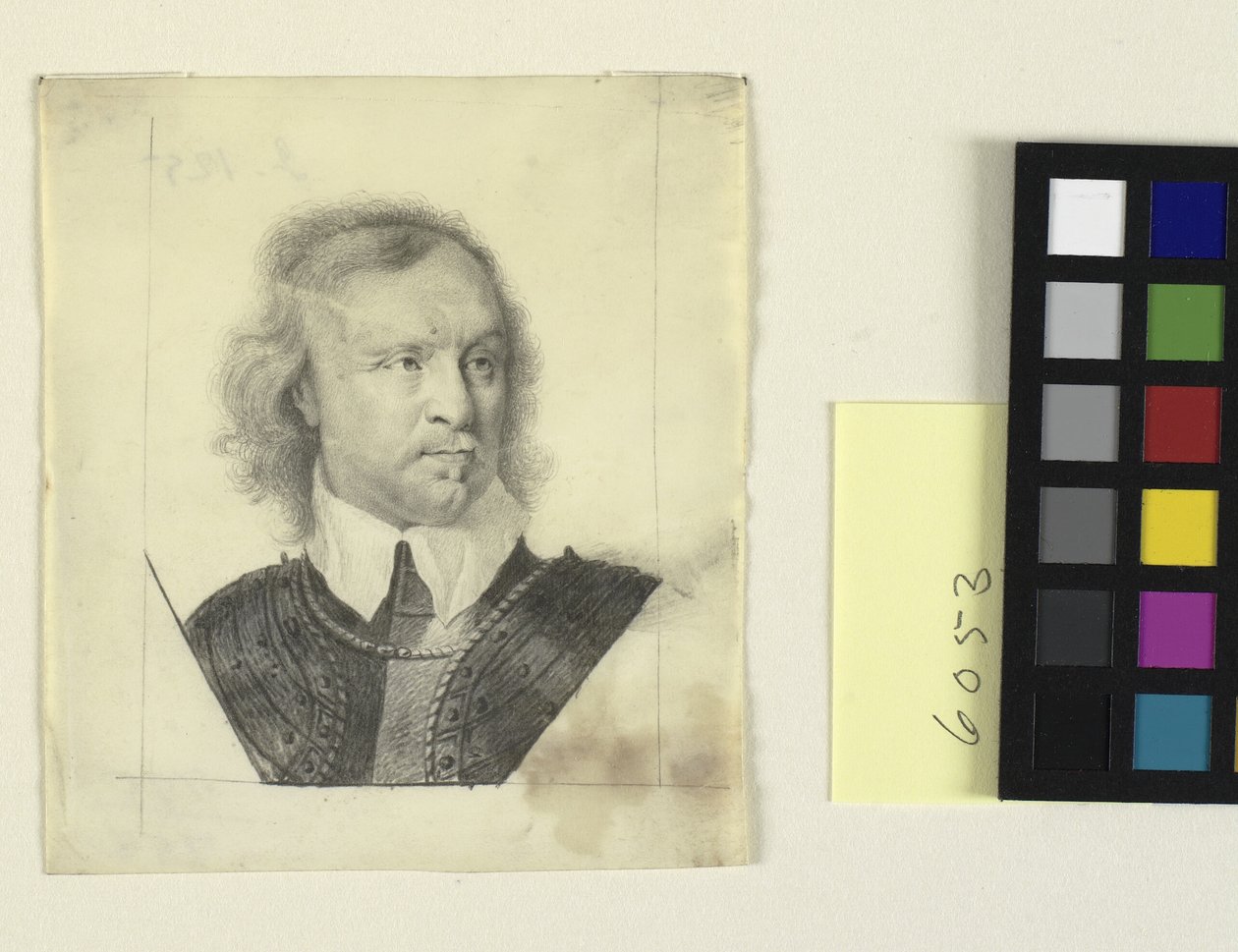 Retrato de cabeça e ombros de Oliver Cromwell de David Loggan