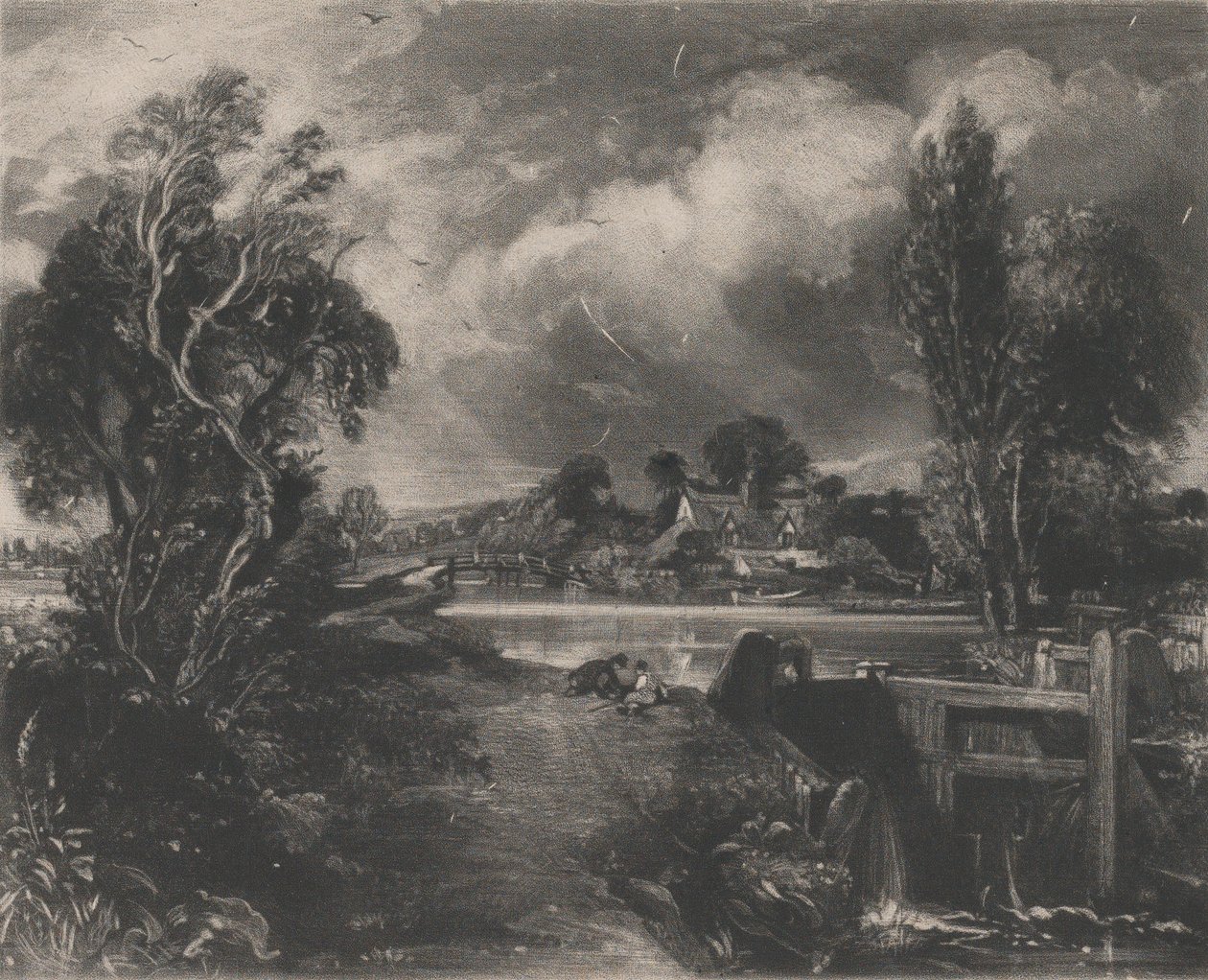 Uma fechadura no Stour, 1830. de David Lucas