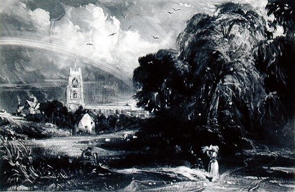 Stoke-by-Nayland, depois de Constable (gravura) de David Lucas