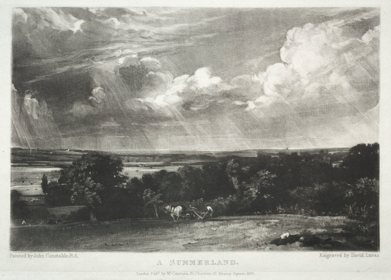 Vários assuntos da paisagem, característica do cenário inglês ... A Summerland, 1831. de David Lucas
