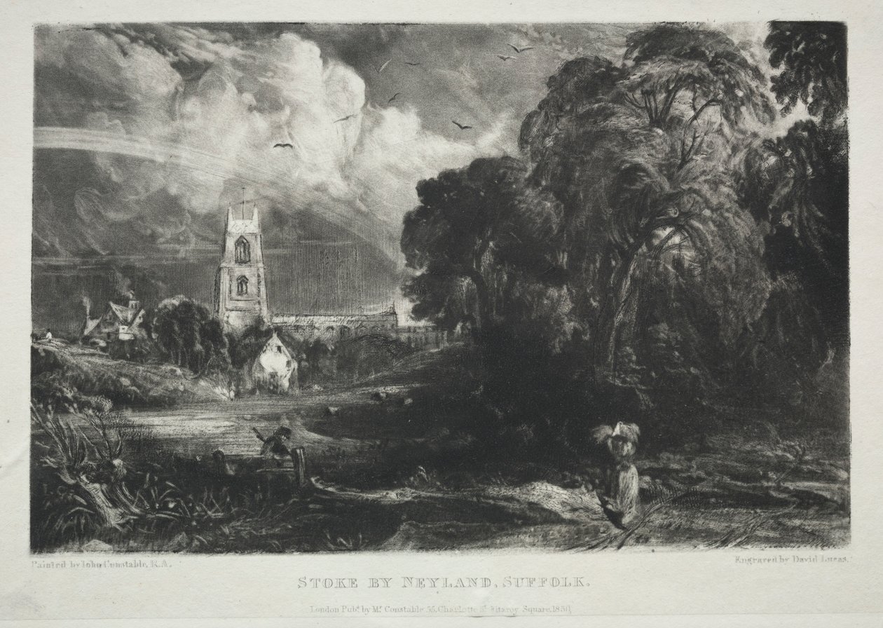 Vários assuntos da paisagem, característica do cenário inglês ... Stoke por Neyland, Suffolk, 1830. de David Lucas