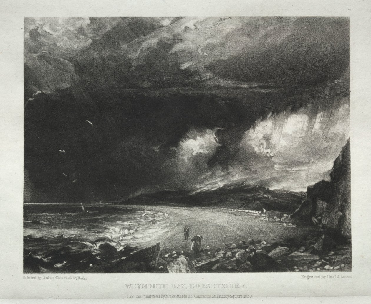 Vários assuntos da paisagem, característica do cenário inglês ... Weymouth Bay, Dorsetshire, 1830. de David Lucas