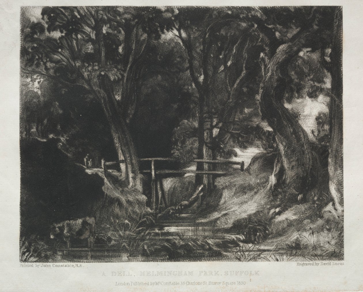 Vários assuntos da paisagem, característica do cenário inglês das imagens ..., 1830. de David Lucas