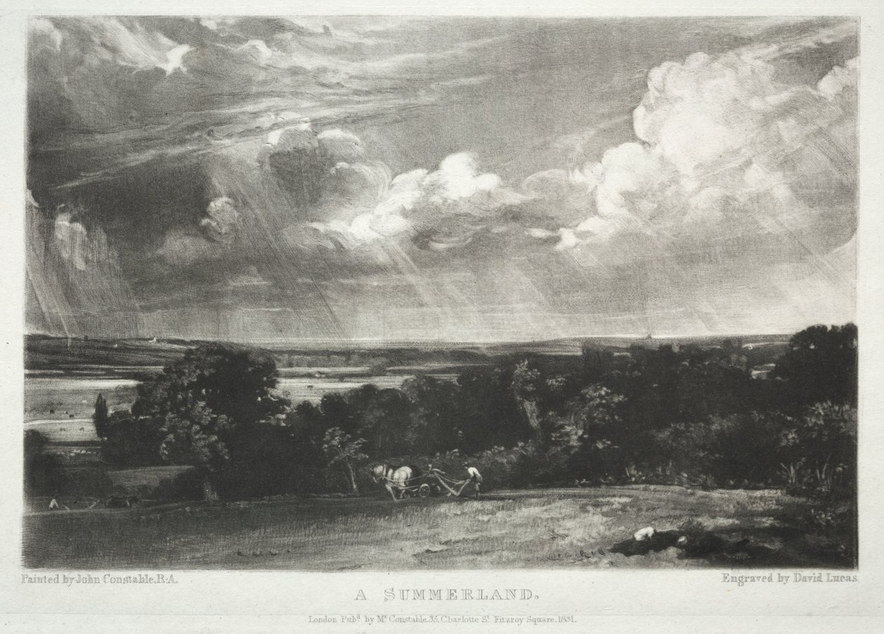 Vários assuntos de paisagem, característicos do cenário inglês de quadros pintados por John Constable, R.A.: A Summerland de David Lucas