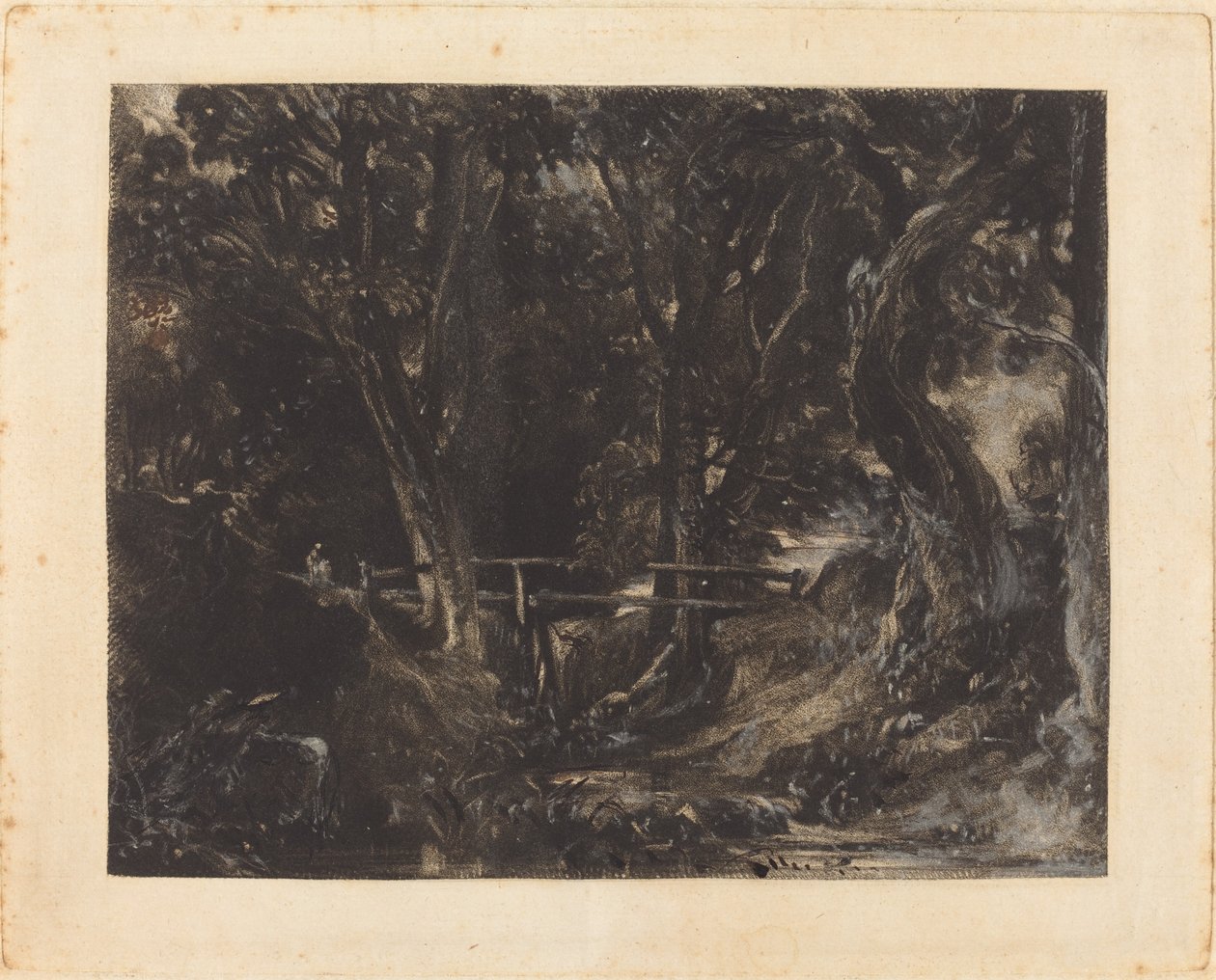 Um Dell em Helmingham Park, Suffolk de David Lucas after John Constable