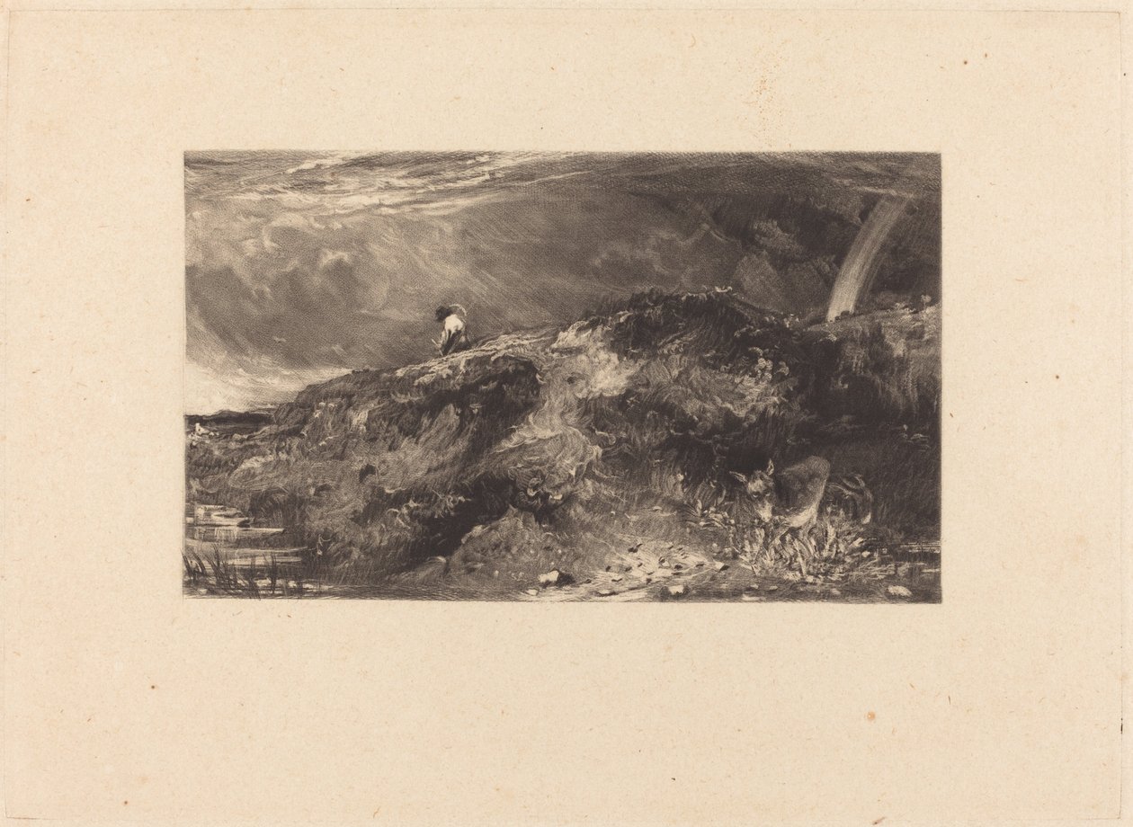 Hampstead Heath, com São Paulo à Distância (Vinheta) de David Lucas after John Constable