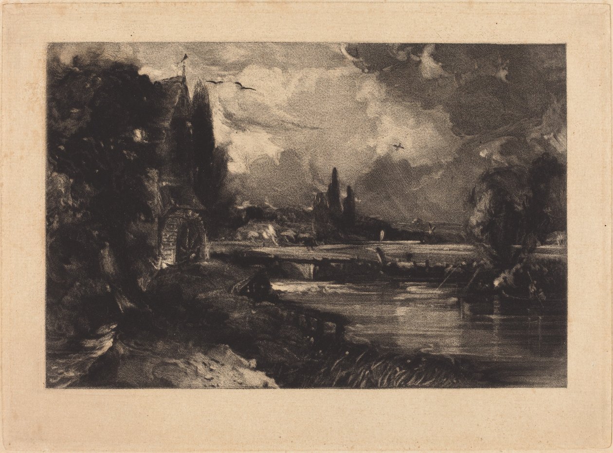 Moinho perto de Colchester de David Lucas after John Constable