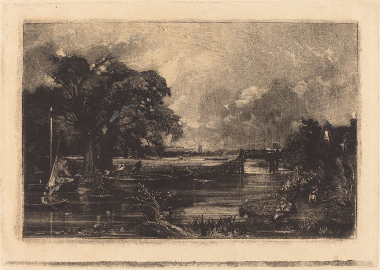 Rio Stour, Suffolk de David Lucas after John Constable