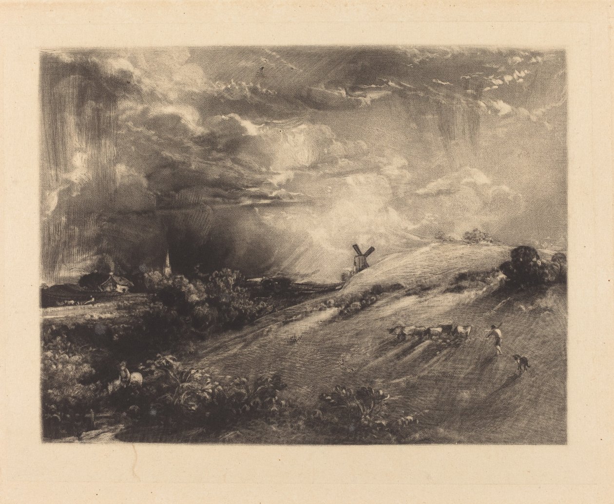 Tarde de verão, depois de um banho de David Lucas after John Constable
