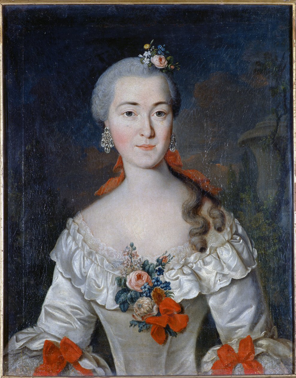 Retrato de Maria Ivanovna Tatishcheva (nee Mamonova) (1730-1794) - Peinture de David Lueders (Luders) (1710-1759), Óleo sobre tela 1759 Galeria Estadual Tretyakov, Moscovo 70x56 de David Luders