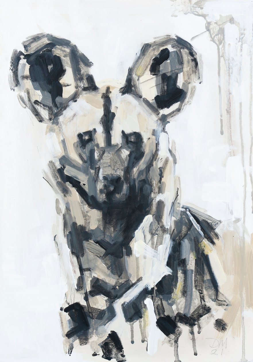 Retrato de cão pintado, 2020 (acrílico sobre painel) de David Mayer