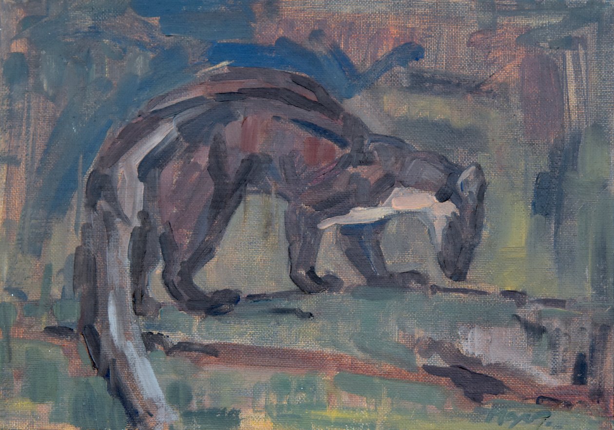 Pine Marten, 2023 (óleo sobre tela) de David Mayer