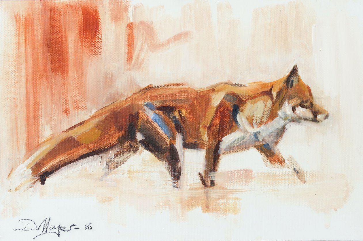 Raposa vermelha, 2015 (óleo sobre tela) de David Mayer