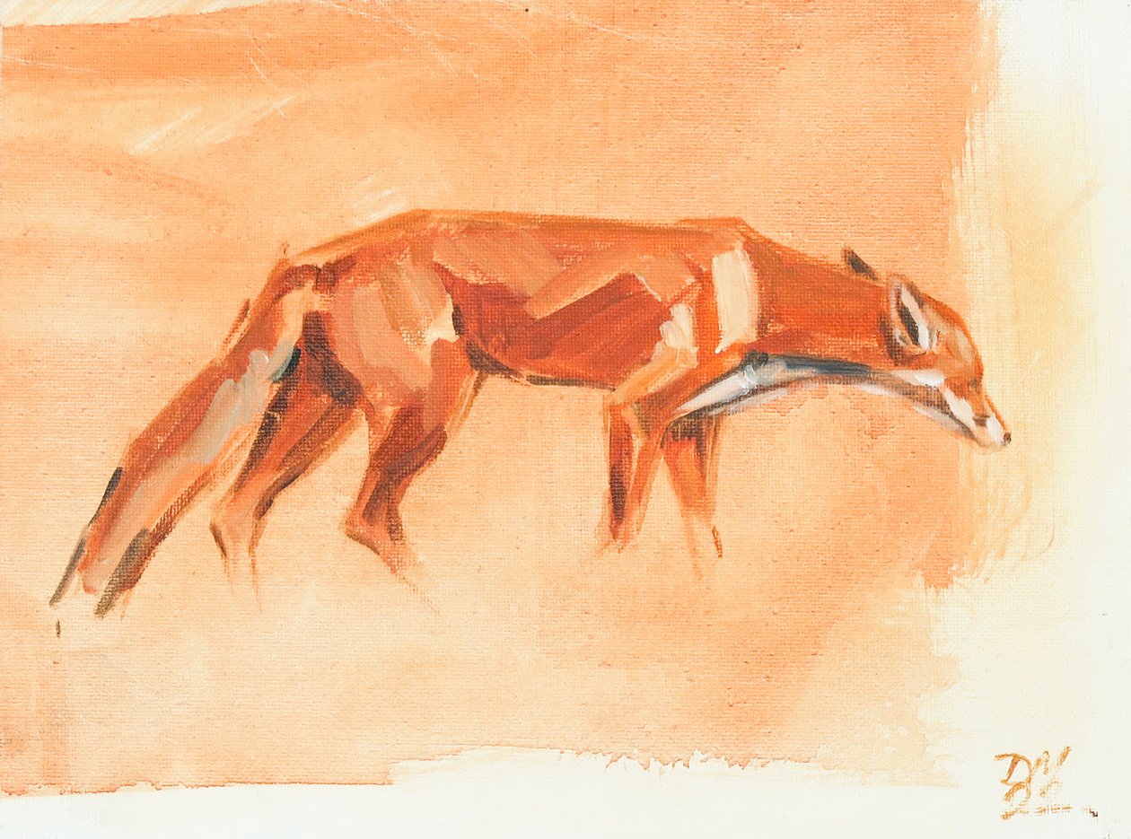Raposa vermelha, 2022 (óleo sobre tela) de David Mayer