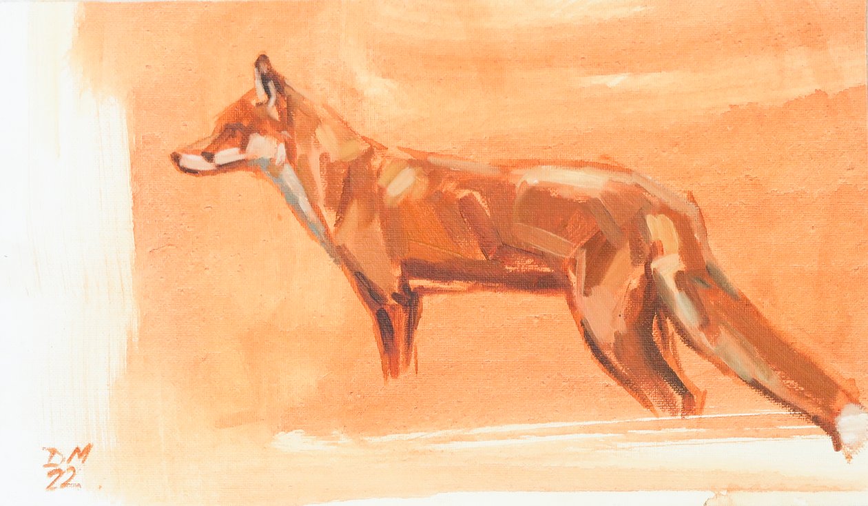 Raposa vermelha, 2022 (óleo sobre tela) de David Mayer