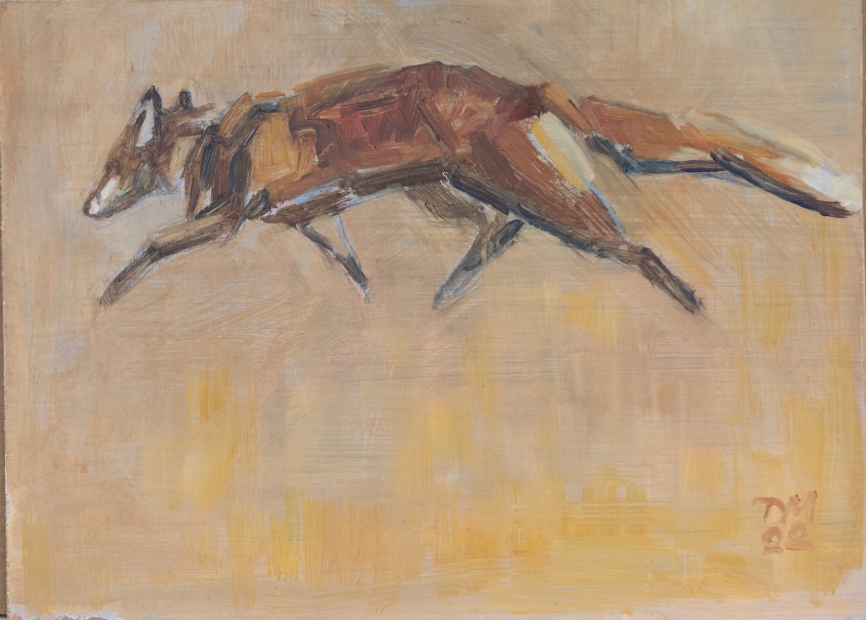 Raposa vermelha, 2022 (óleo sobre tela) de David Mayer