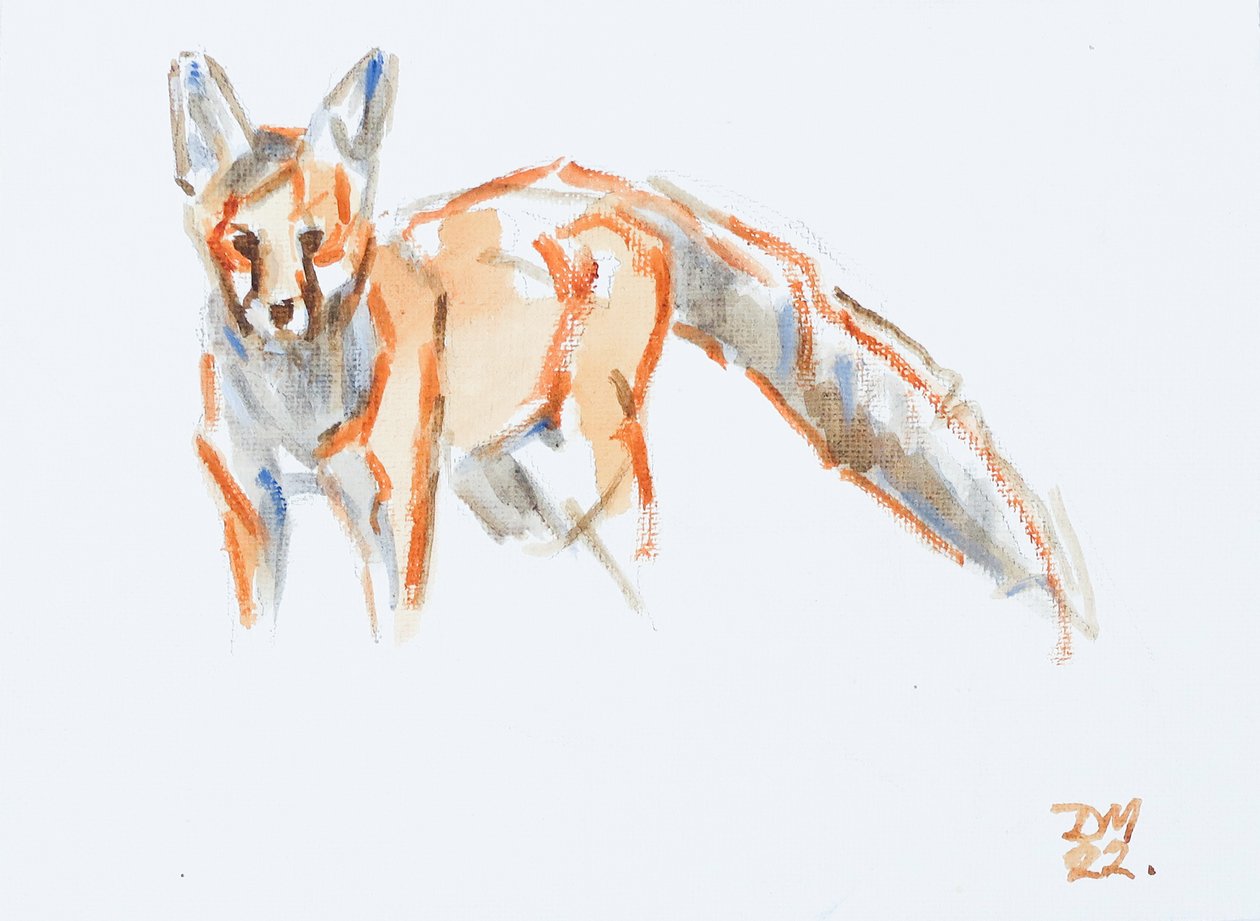 Raposa vermelha, 2022 (óleo sobre tela) de David Mayer