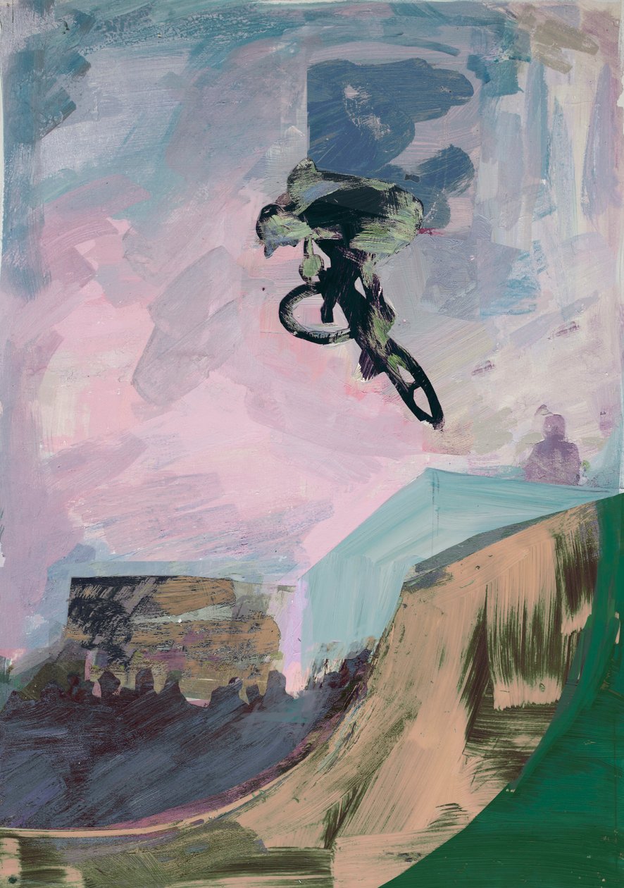 Half-Pipe, 2018 (acrílicos e papel cortado) de David McConochie