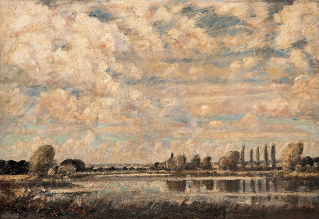 A River Scene (óleo sobre tela) de David Muirhead
