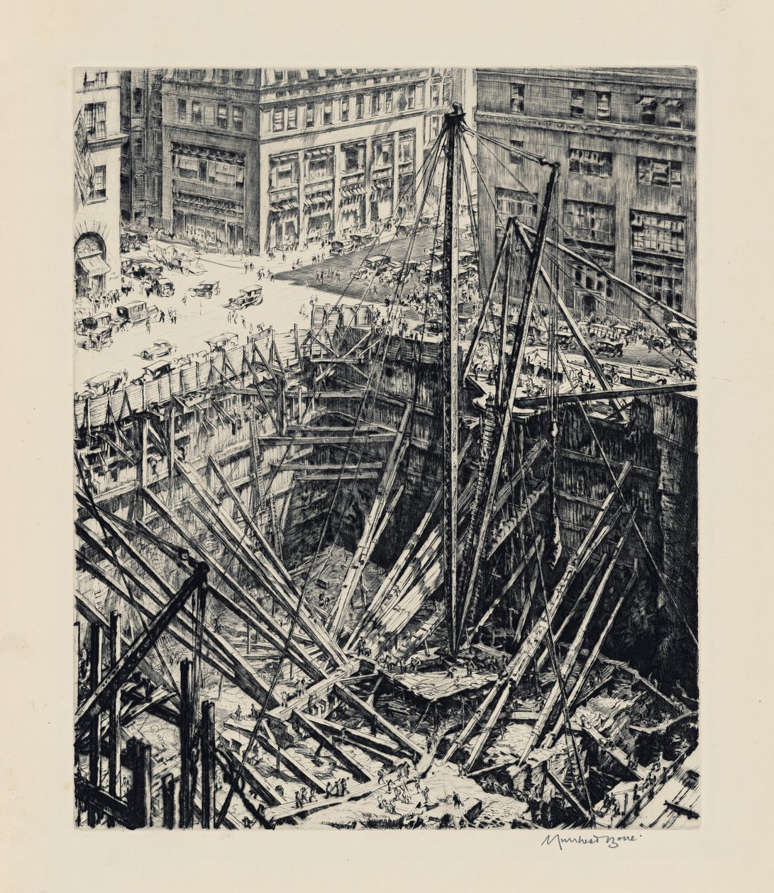 Uma escavação em Manhattan de David Muirhead Bone