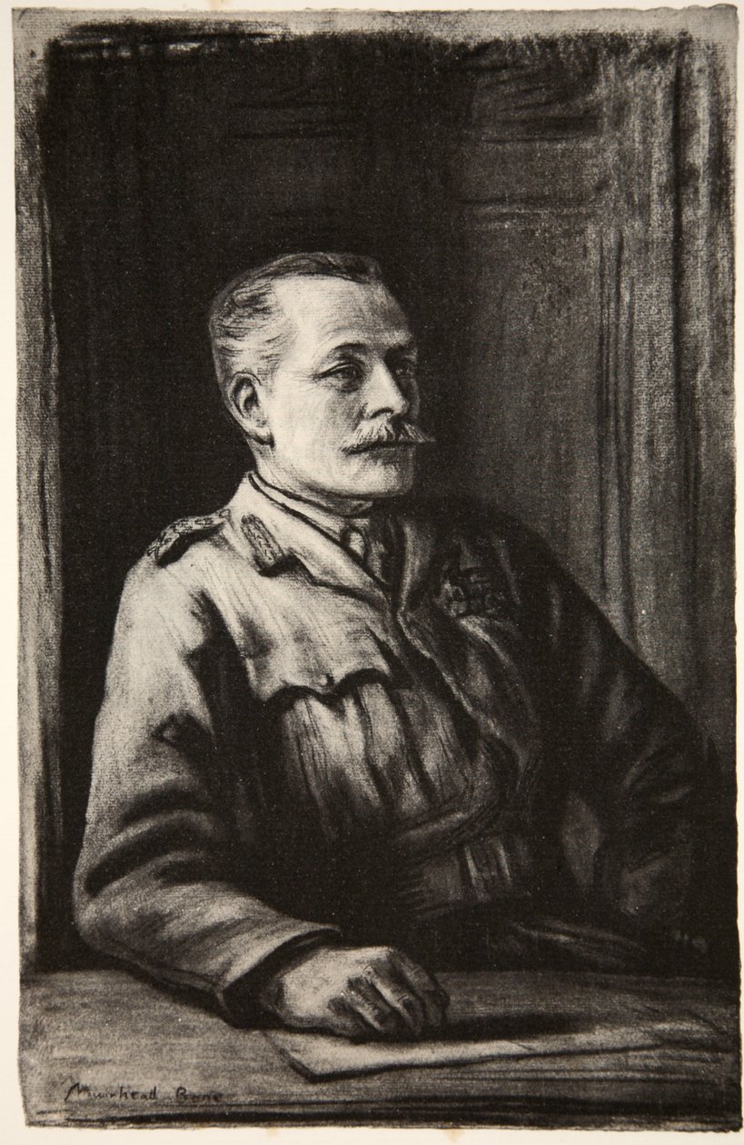 General Sir Douglas Haig, ilustração de "The Western Front", pub. por Country Life Ltd de David Muirhead Bone