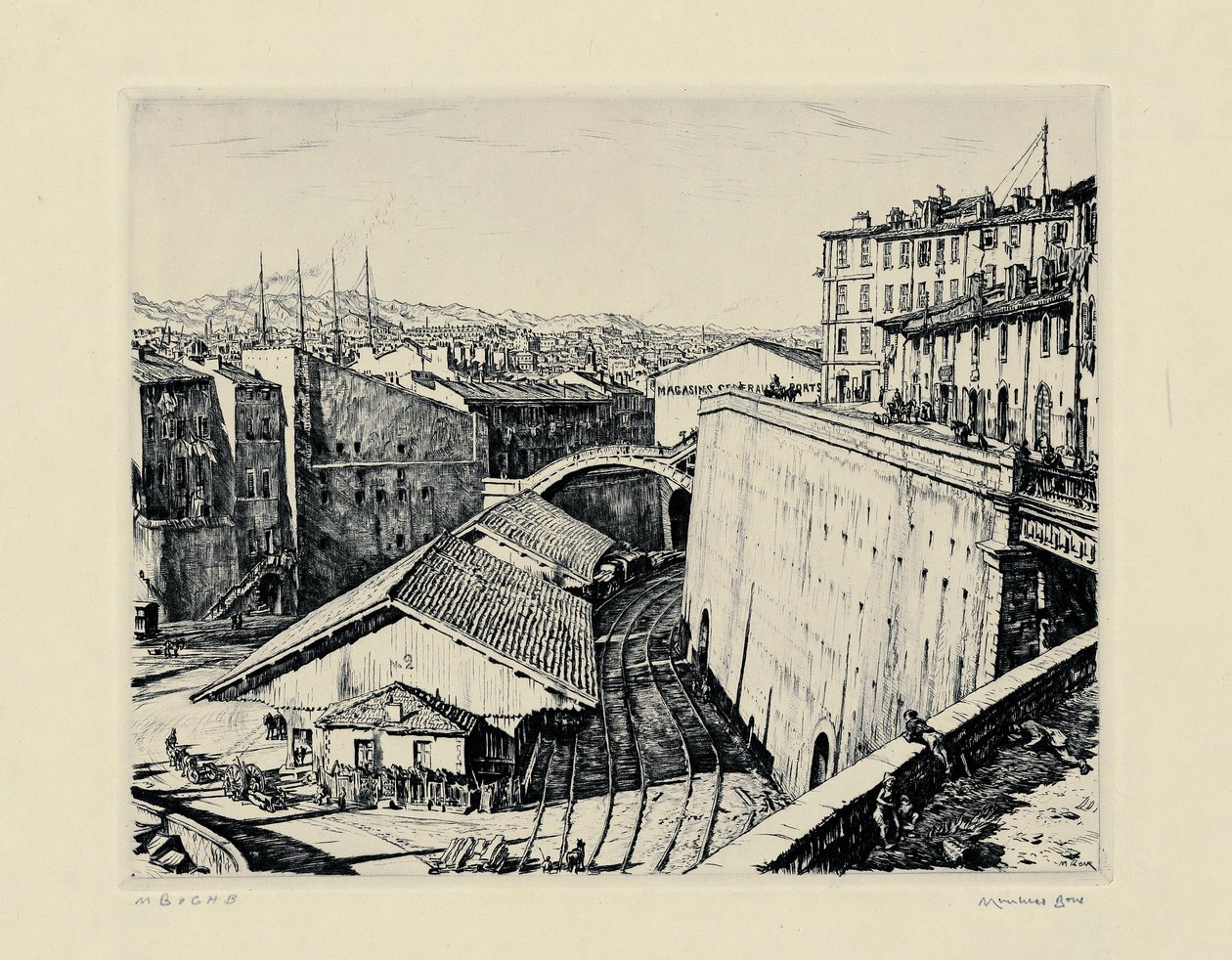 Armazéns ferroviários, Marselha de David Muirhead Bone