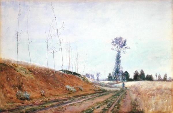 Roadside Pasture in Picardy, c.1887 (guache sobre papel) de David Murray