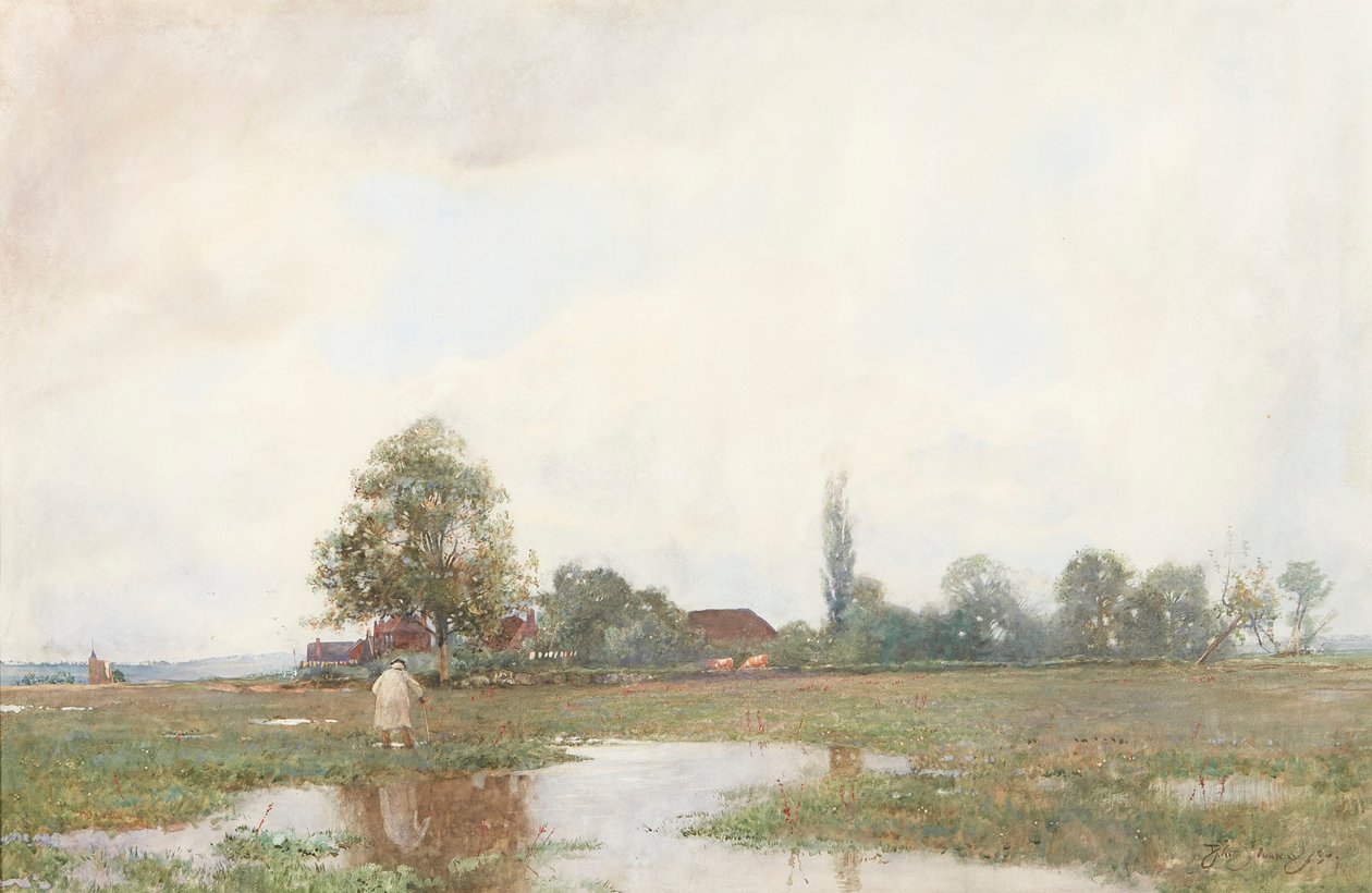 Através do Prado de Água (aquarela) de David Murray