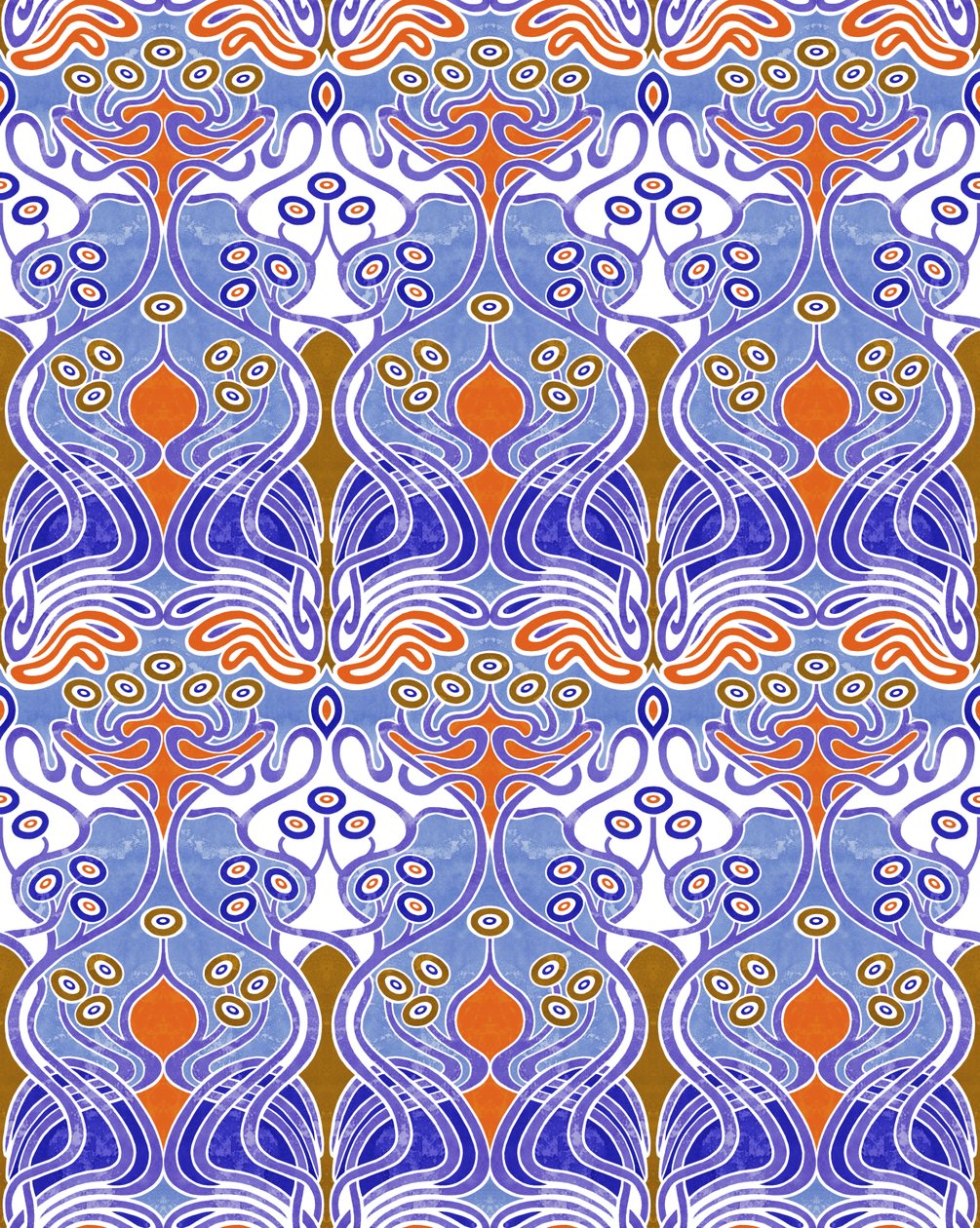 Beauclair Blue Orange, 2018 (técnica mista digital) de David Newton