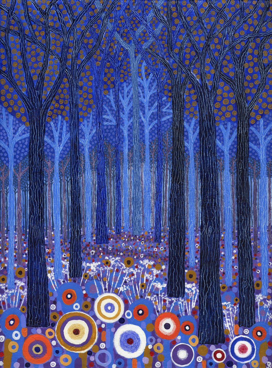 Floresta Azul, 2011 (acrílico sobre tela) de David Newton