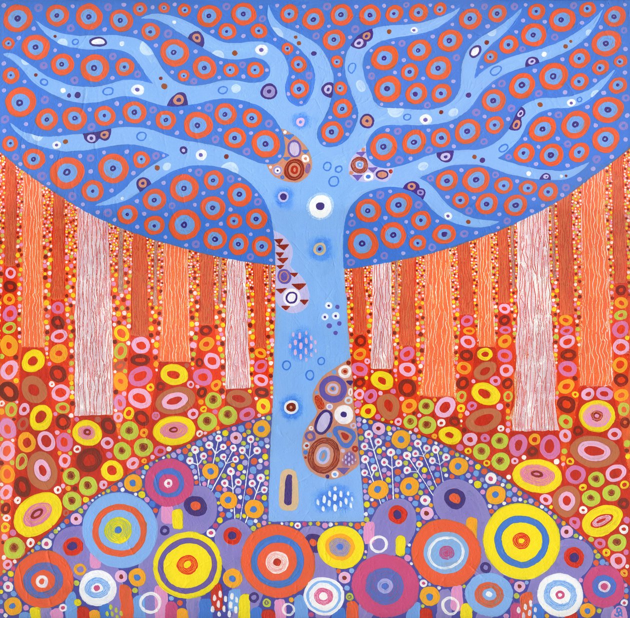 Kaleidoforest, 2018 (acrílico sobre tela) de David Newton