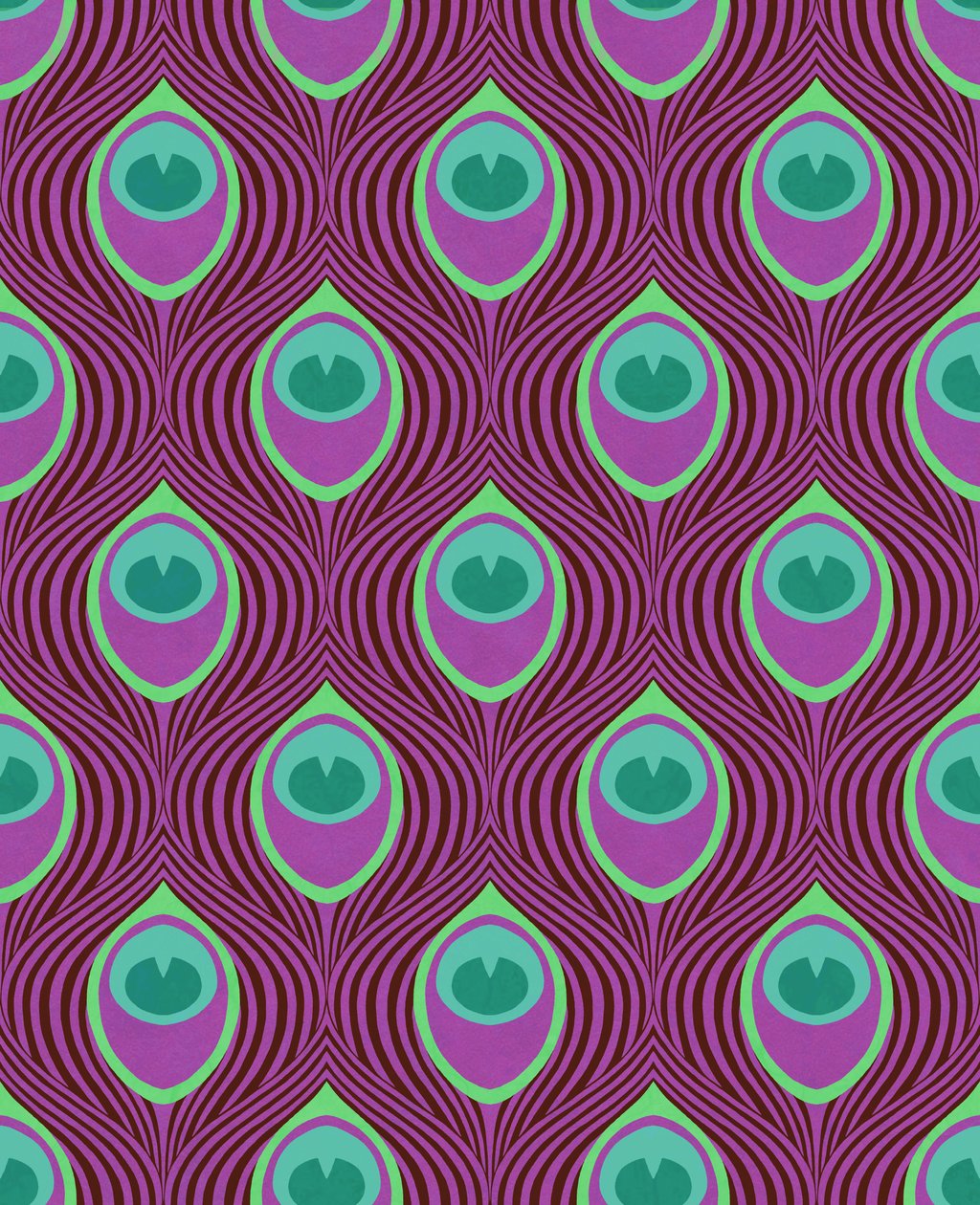 Peacock Magenta, 2019 (técnica mista digital) de David Newton